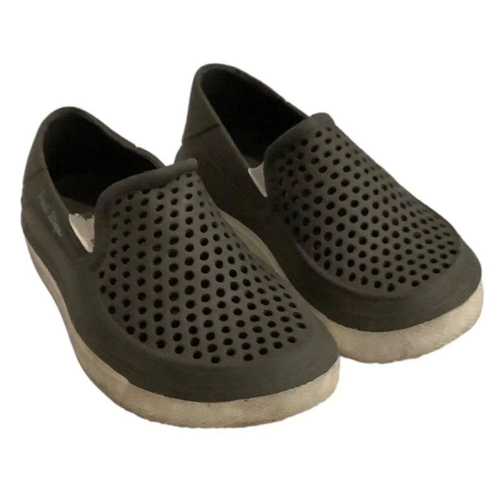 First Steps by Stepping Stones Slip On Garden Clogs Shoes Toddler 6 Gray White